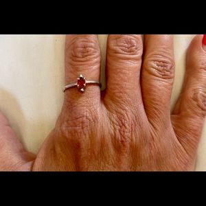 Petite Ruby set in silver ring